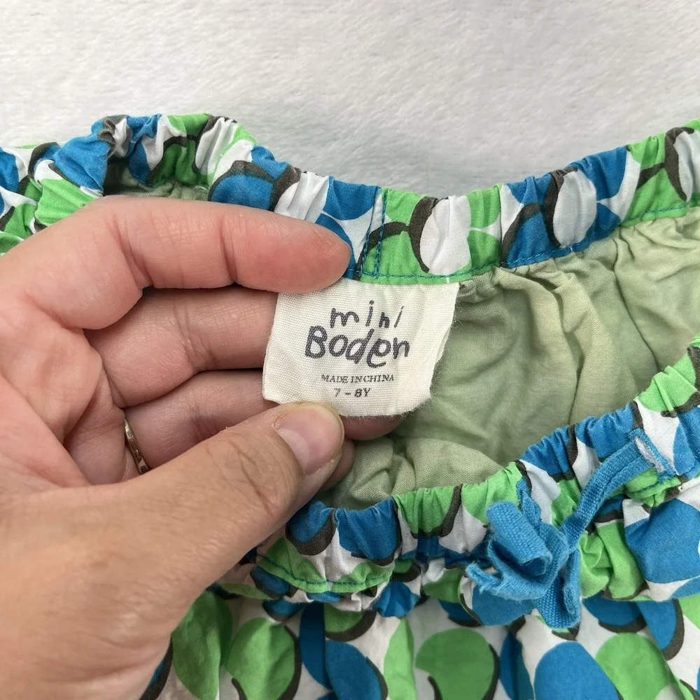 Mini Boden Floral Cotton Skirt Girls 7-8Y Coastal Summer Lined All Over Print